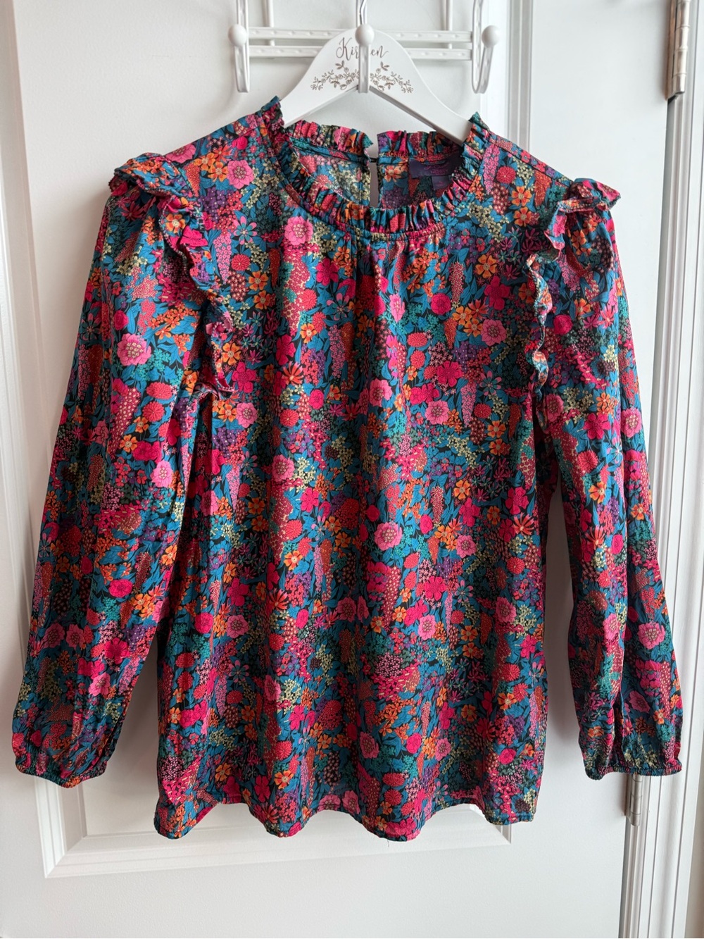 J. Crew x Liberty Ciara Blouse Floral Maximalism Ruffle Cottagecore Small